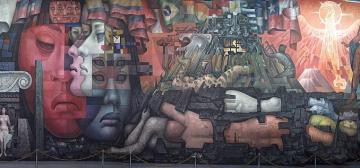 Foto do mural "Presencia de América Latina", do artista mexicano Jorge González Camarena, localizado na Universidade de Concepción, no Chile. Fotógrafo: Farisori/CC
